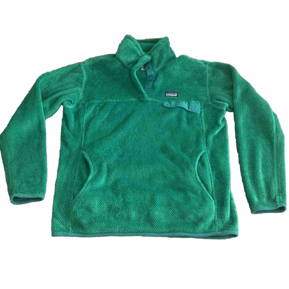 Patagonia Women's Polartec Green Fleece 1/4 Re-Tool Snap Pullover Jacket Size XL
